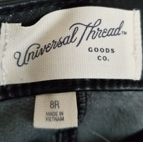 NWT Universal Thread Black Faux Leather High Rise Wide Leg Pants Size 8 - Picture 8 of 9